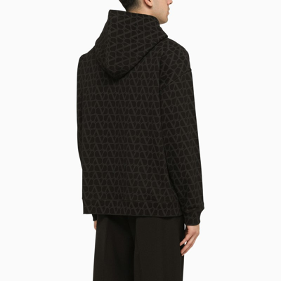 Shop Valentino Black Toile Iconographe Hoodie Men