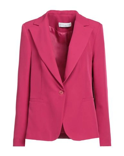 Shop Skills & Genes Woman Blazer Fuchsia Size 10 Polyester, Elastane In Pink