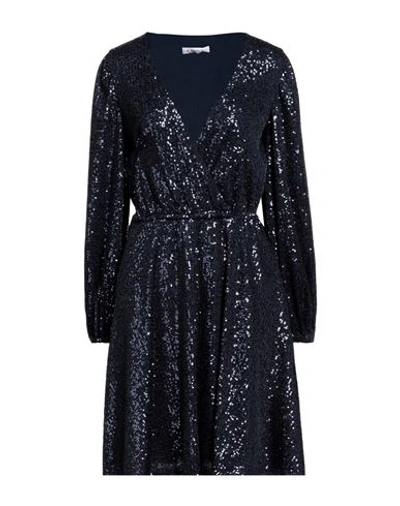 Manuel Ritz Woman Short Dress Midnight Blue Size 6 Polyester In Blue