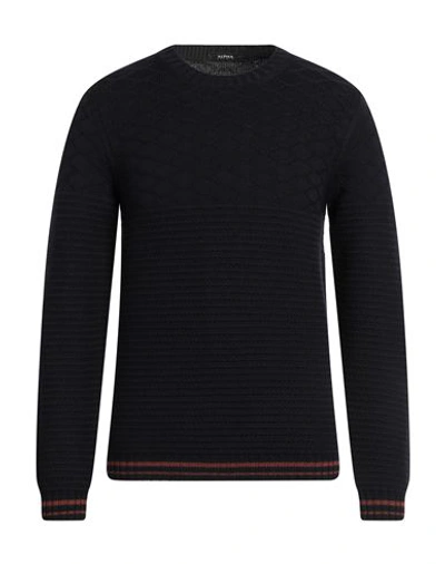 Shop Alpha Studio Man Sweater Midnight Blue Size 44 Merino Wool
