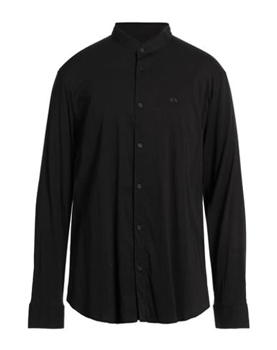 Shop Armani Exchange Man Shirt Black Size Xs Cotton, Viscose