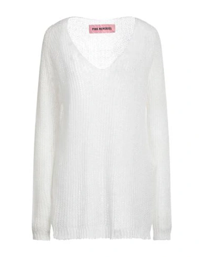 Pink Memories Woman Sweater Ivory Size 8 Acrylic, Mohair Wool, Polyamide, Wool In White
