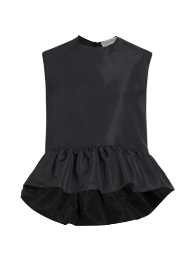 Shop Nina Ricci Women's Sleeveless Taffeta Peplum Top In Black