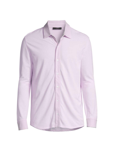 Shop Vince Men's Piqué Button-front Shirt In Fox Glove