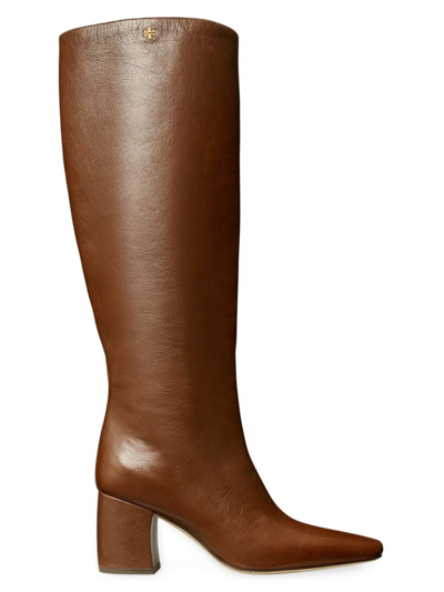 Shop Tory Burch Women's Banana 70mm Leather Knee-high Boots In Brown