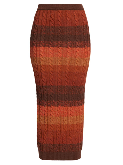 Shop Ronny Kobo Women's Dava Cable-knit Skirt In Rust Multi