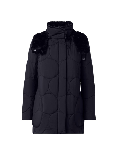 Shop Akris Punto Women's Parka Quilted Faux Fur Coat In Black
