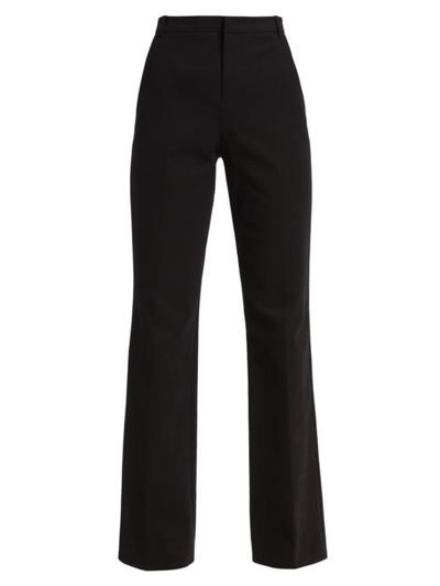 Shop Vince Women's Boot-cut Cotton-blend Trousers In Black