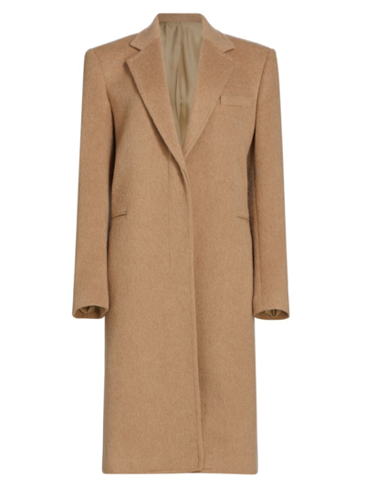 Shop Helmut Lang Women's Tailored Wool-blend Coat In Camel