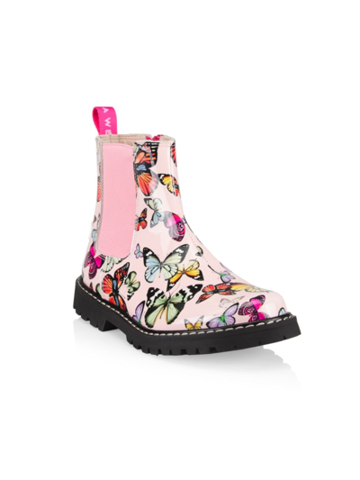 Shop Sophia Webster Little Girl's & Girl's Lara Chelsea Boots In Baby Pink Butterfly Meadow