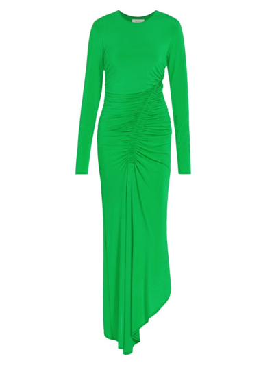 Shop A.l.c Women's Adeline Asymmetric Ruched Maxi Dress In Fern