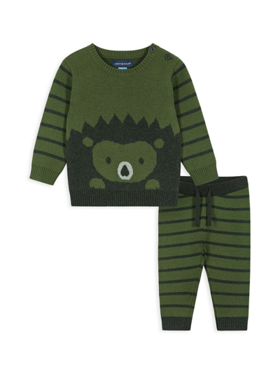 Shop Andy & Evan Baby Boy's Porcupine Sweater Set In Green