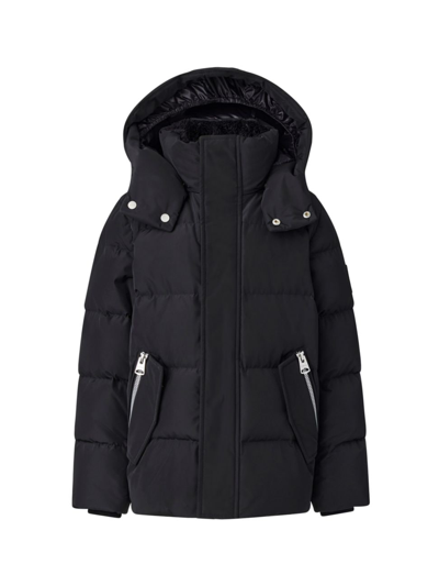 Shop Mackage Little Boy's & Boy's Hudson Hooded Down Jacket In Black