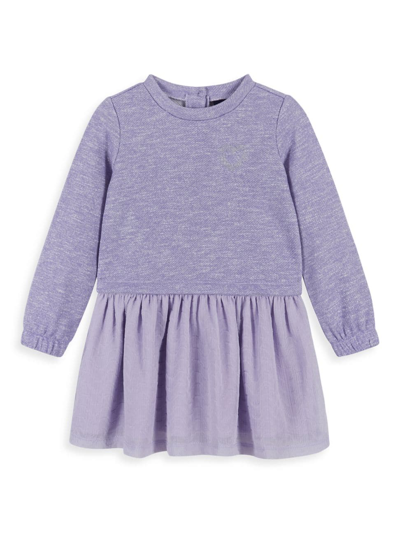 Shop Andy & Evan Little Girl's Heart Two-fer Dress In Purple