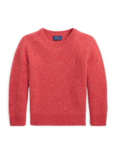 Shop Polo Ralph Lauren Little Boy's & Boy's Wool-cashmere Sweater In Flushed Red Heather