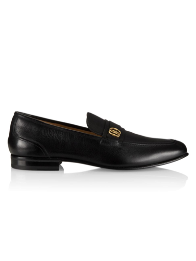 Shop Bally Men's Sadei Leather Loafers In Black