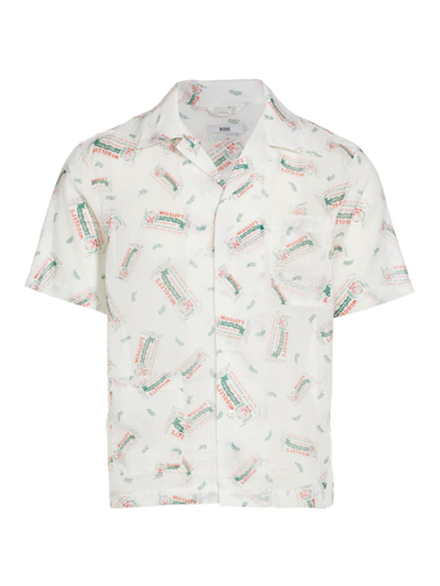 Shop Bode Men's Wiggley Camp Shirt In White Multi