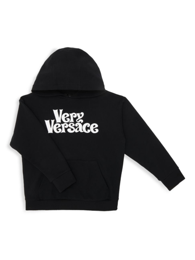 Shop Versace Little Girl's & Girl's Very  Hoodie In Black