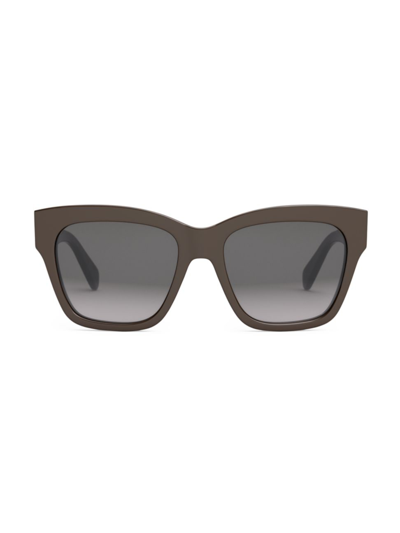 Shop Celine Women's Triomphe 52mm Oval Sunglasses In Medium Beige