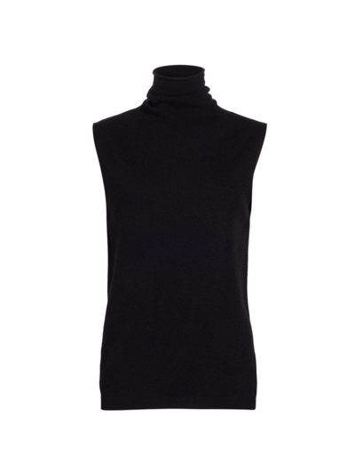 Shop Saks Fifth Avenue Women's Sleeveless Cashmereturtleneck Sweater Vest In Black