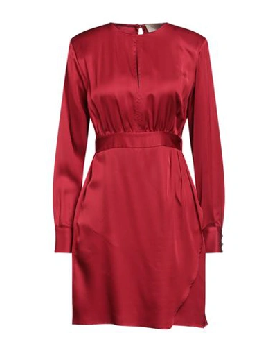 Shop Kaos Jeans Woman Mini Dress Brick Red Size 8 Viscose