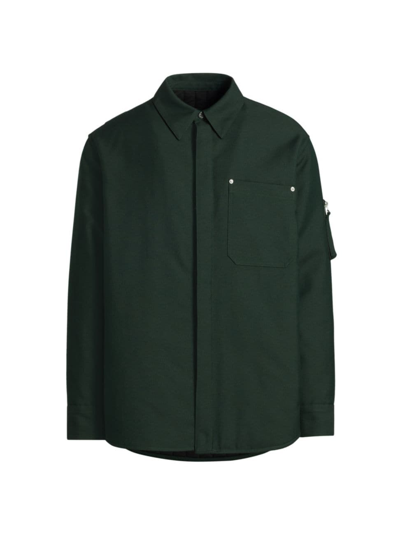 Shop Helmut Lang Men's Yarndyed Wool-blend Jacket In Evergreen
