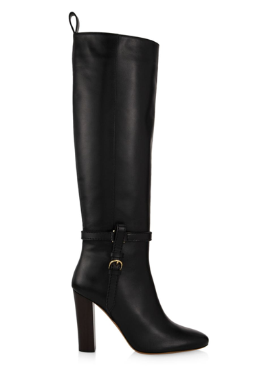Shop Ulla Johnson Women's Annette 95mm Leather Knee-high Boots In Black