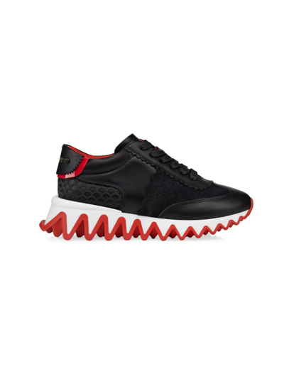 Shop Christian Louboutin Little Girl's & Girl's Mini Shark Sneakers In Black