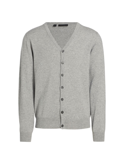 Shop Saks Fifth Avenue Men's Collection Lightweight Cashmere Cardigan Sweater In Mirage Grey Heather