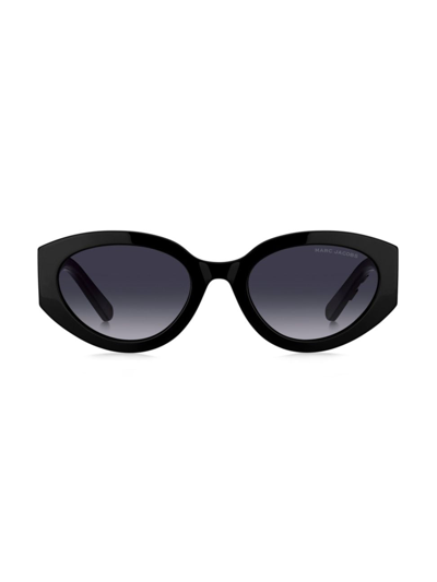 Shop Marc Jacobs Women's Marc 694/g/s 54mm Round Sunglasses In Black