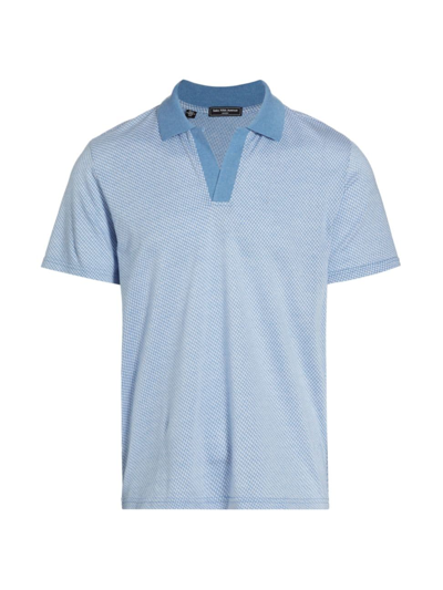 Shop Saks Fifth Avenue Men's Slim-fit Criss-cross Polo Shirt In Blue