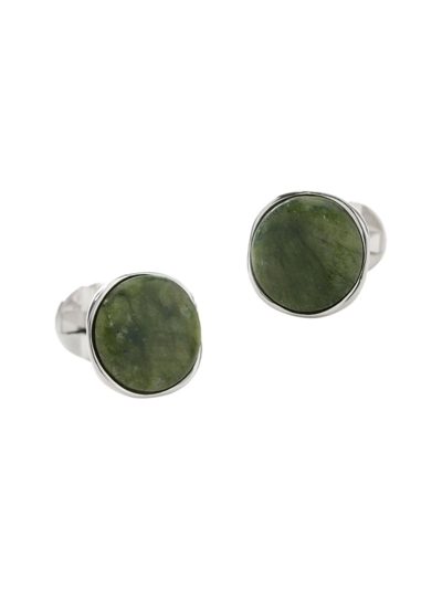 Shop Cufflinks, Inc Men's Ox And Bull Trading Co. Seraphinite & Sterling Silver Cufflinks In Green