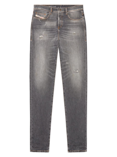 Shop Diesel Men's 2020 D-viker Straight-leg Jeans In Grey