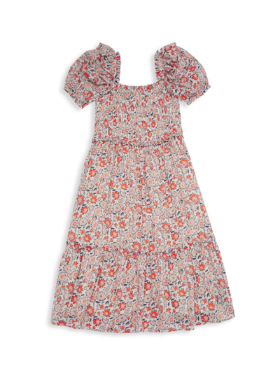Shop Vineyard Vines Little Girl's & Girl's Quilted Ruffle Dress In Floral Multi