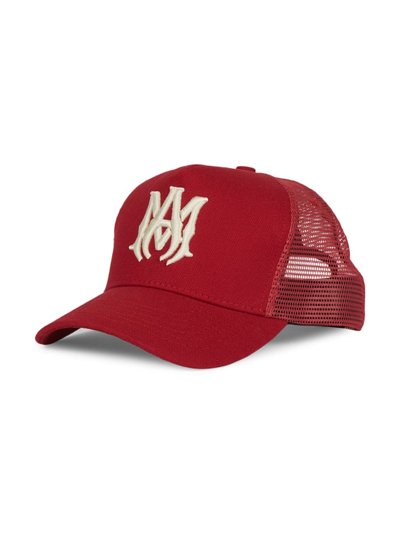 Shop Amiri Men's Ma Logo Trucker Hat In Red