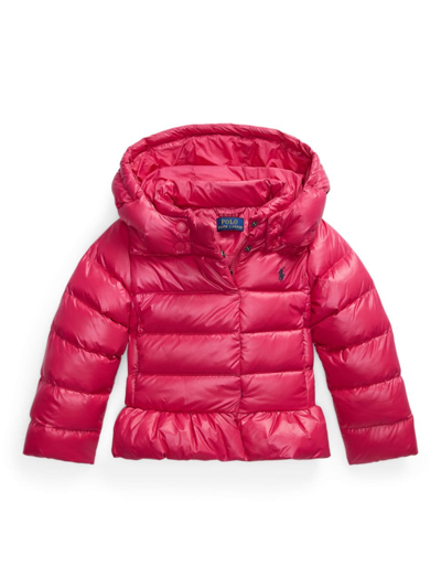 Shop Polo Ralph Lauren Little Girl's Perpetual Water-resistant Down Jacket In Preppy Pink