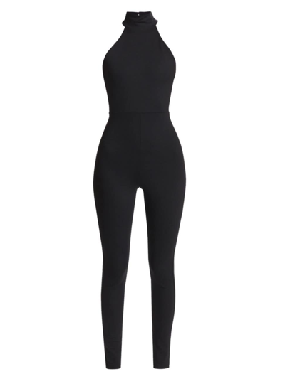 Shop Susana Monaco Women's Mock Turtleneck Legging Jumpsuit In Black