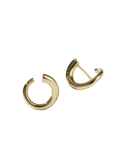 Shop Meadowlark Women's Neptune Wave Small 23k Gold-plated Hoop Earrings In Gold Plated