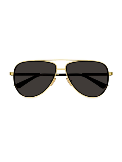 Shop Bottega Veneta Women's Light Ribbon 59mm Pilot Sunglasses In Gold