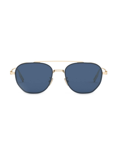 Shop Dior Men's Neo Ru 56mm Round Sunglasses In Gold