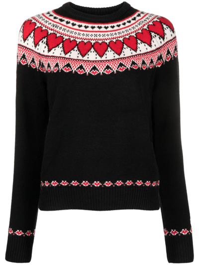 Shop Mc2 Saint Barth Love Nordic Sweater In Black