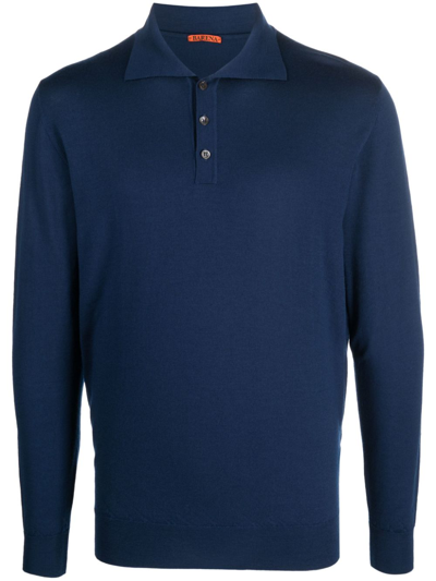Shop Barena Venezia Merino Wool Polo Shirt In Blue