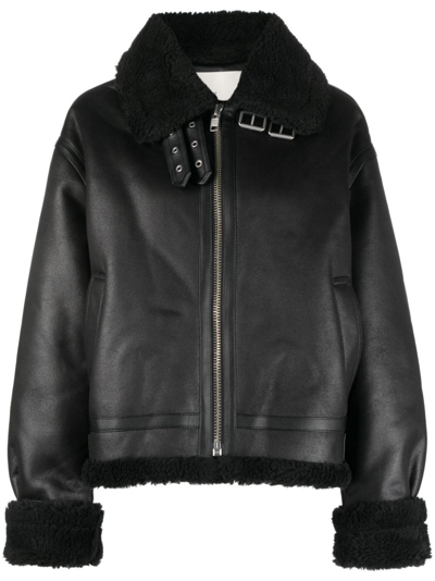 Shop Dunst Faux Shearling Jacket In Black