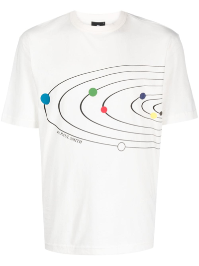Shop Ps By Paul Smith Solar System Cotton T-shirt In White