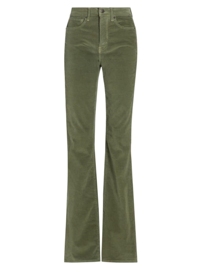 Shop Veronica Beard Women's Cameron Corduroy Boot-cut Jeans In Army Green