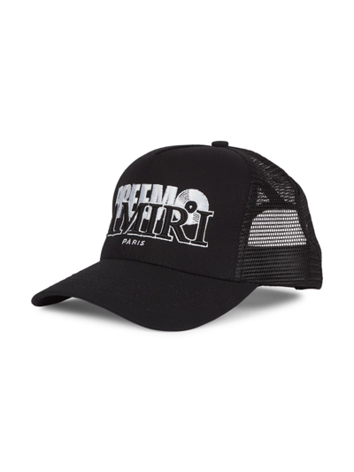Shop Amiri Men's Dj Premier Logo Trucker Hat In Black