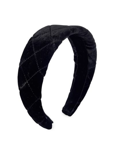 Shop Lelet Ny Women's Stella Quilted Denim Headband In Black