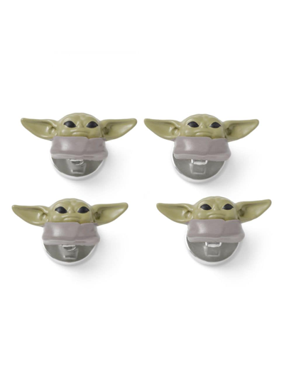 Shop Cufflinks, Inc Men's Star Wars 3d Grogu Metal Stud Set In Green