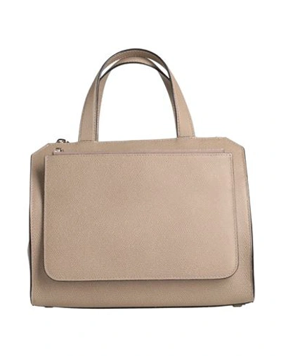 Shop Valextra Woman Handbag Khaki Size - Calfskin In Beige