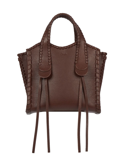 Shop Chloé Women's Small Mony Leather Tote Bag In Chocolate